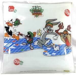 Vintage 1995 Looney Tunes Ceiling Light Fixture Bugs Bunny Marvin Martian W/Box